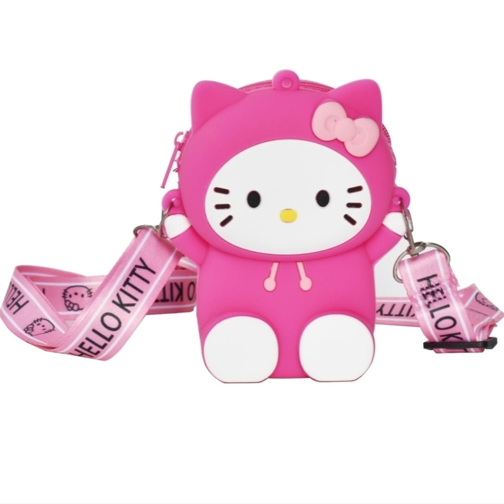 Hello Kitty Pink Crossbody Bag Kitty Cat Crossbody Bag with Adjustable Shoulder